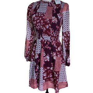 ONE ONE SIX Ruched Bodice Long Sleeve Dress, Small